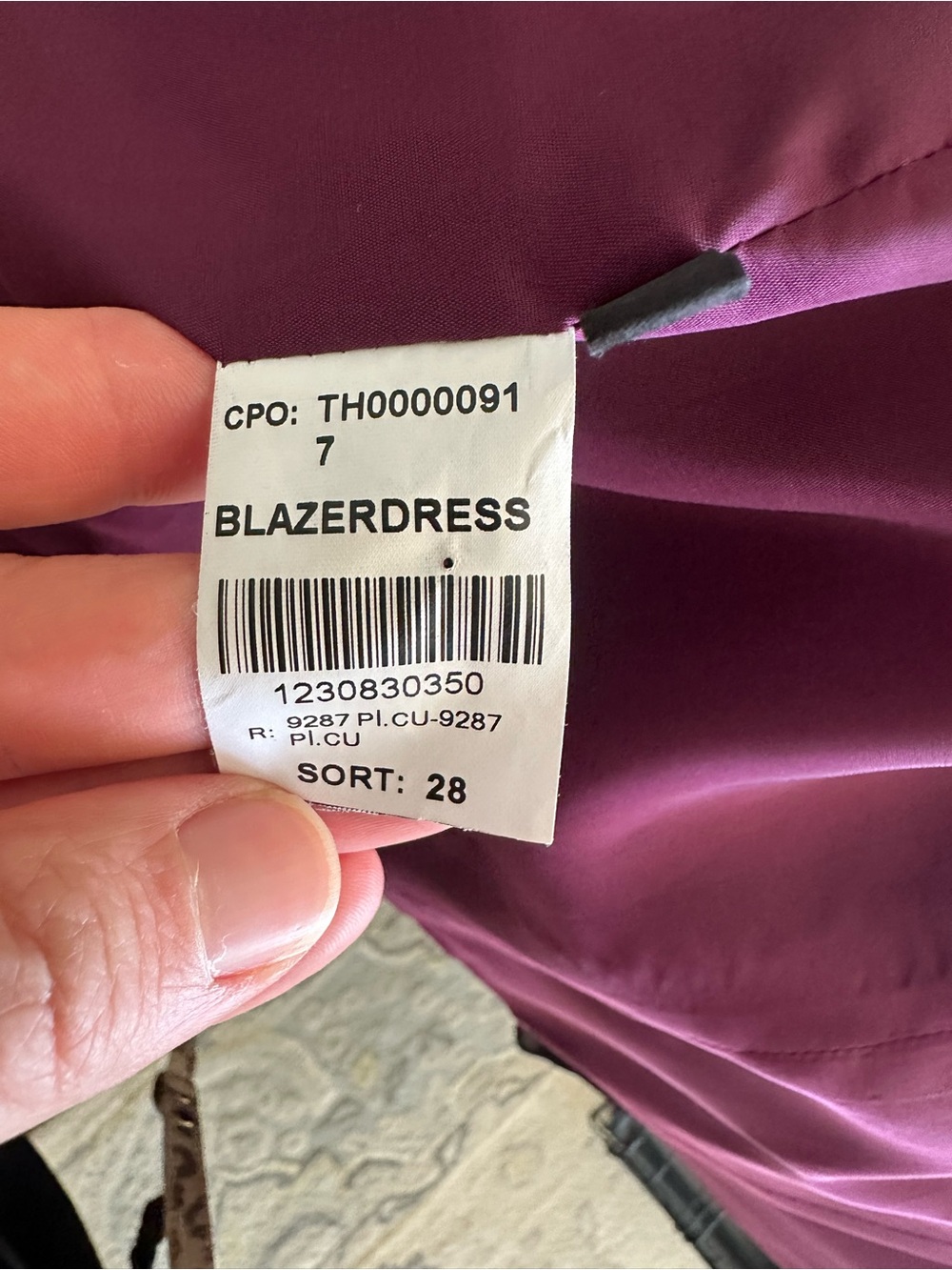 Theory Good Wool Plum Double-Breasted Blazer Dress - Picture 4 of 4
